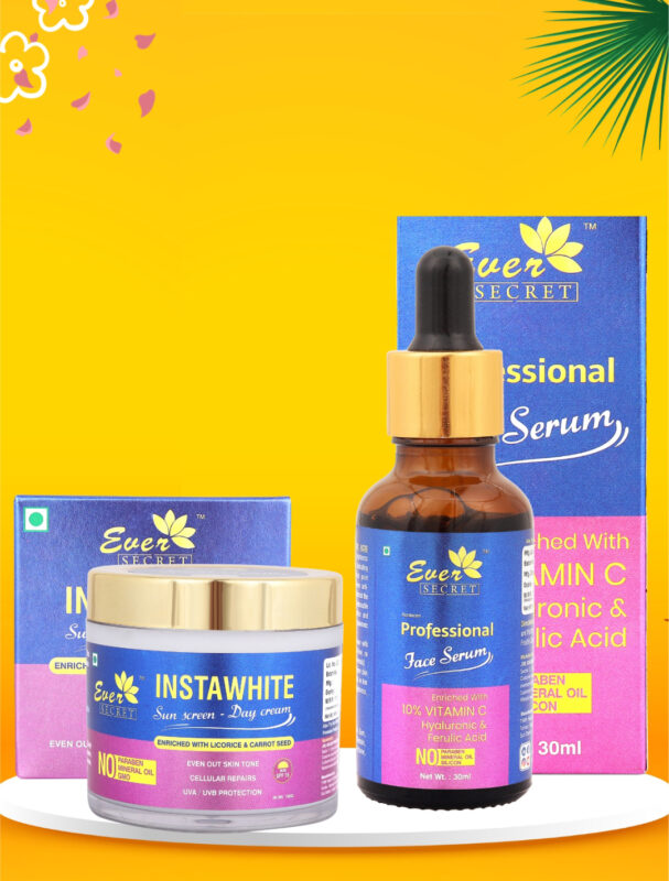 Vitamin C Serum for face, Sunscreen Day Cream for sun protection